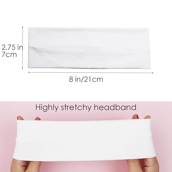 6 Pcs Headbands for Women Hair Cotton Headband Non-slip Stretchy Elastic Head Wrap Holder Hair Accessories White Navy Blue Color