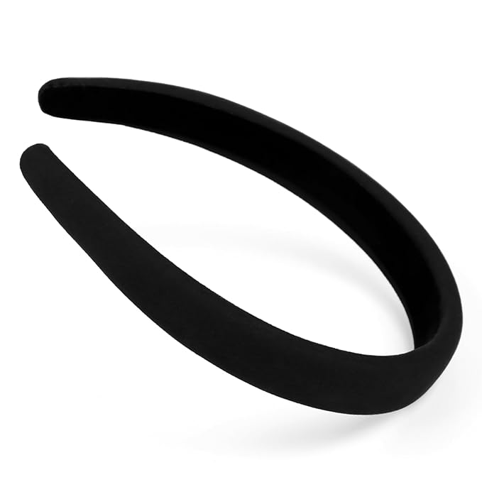 Huachi Headbands for Women Non Slip Trendy Headbands for Women’s Hair, Cute Headband for Girls, Black Velvet Head Bands Elastic Hair Bands for Womens Fashion Accessories for Women