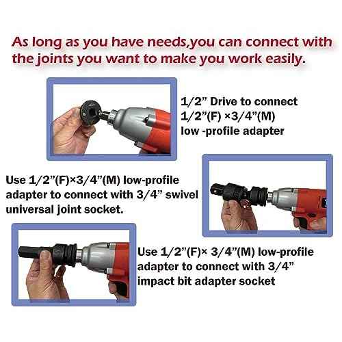 WAY win 4 piece Insert low-profile Impact Socket Adapter Set