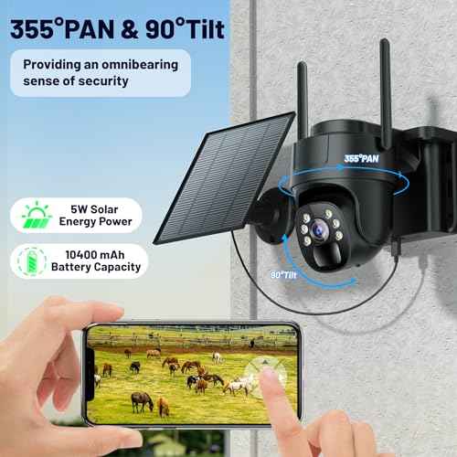 KKB 4G LTE Cellular Security Camera, No WiFi Security Camera Outdoor Built-in SIM Card Unlimited Data Plan, Solar Powered, 2K Wireless Cam Color Night Vision, PIR Motion Sensor, 355¡Æ View, 2 Way Talk