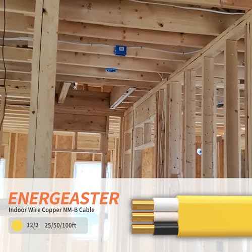 Solid Indoor 12/2 W/G NMB Cable 50ft Coil£¬Electrical Wire 12 Gauge Wire 2 Conductors Non-Metallic with Ground Wire(Yellow)