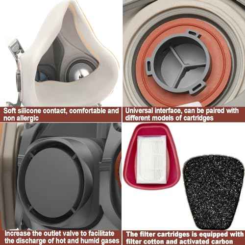 RANKSING Respirator Mask with Filters and Safety Glasses to Against Dust Gases while Painting Spraying