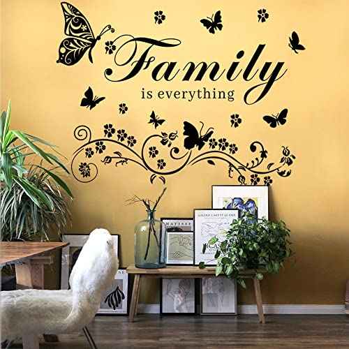 Family Wall Art Decal - Removable Wall Stickers Quotes 'Family is Everything' for Living Room, Bedroom, Dining Room, Kitchen