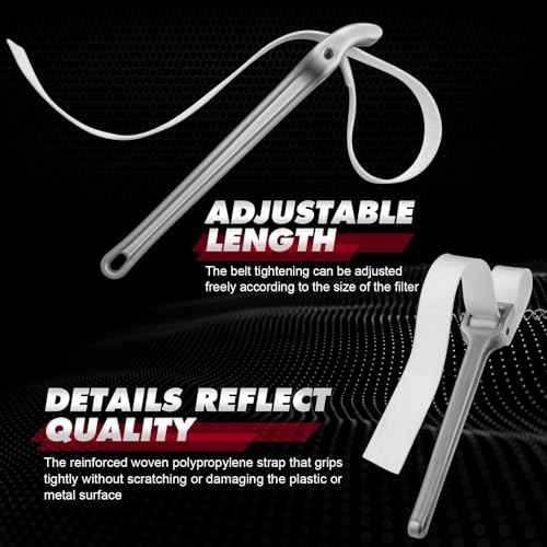 Lasnten 16 Inch Handle Nylon Strap Wrench Adjustable Oil Filter Anti Sliding Strap Pipe Wrench, Double Layered Thickened Nylon bag