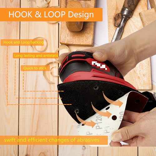 3pcs Mouse Detail Sanding Interface Pad 140mm*90mm 5 Holes Foam Interface Mouse Sander Sandpaper Backing Pad