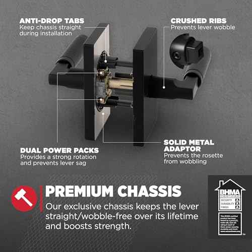 Kwikset Prava Interior Privacy Door Knurled Handle with Lock, Door Lever for Bathroom and Bedroom, Matte Black, Reversible Keyless Push Button Lock Door Lever, with Microban Protection