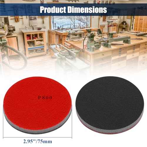 20 Pcs 800 Grit Sanding Sponge Discs, Hook and Loop Sanding Block Wet Dry Sandpaper Sponge Discs, Soft Foam Sanding Pads Washable & Reusable Sand Block for Metal Wood Polishing (800 Grit)