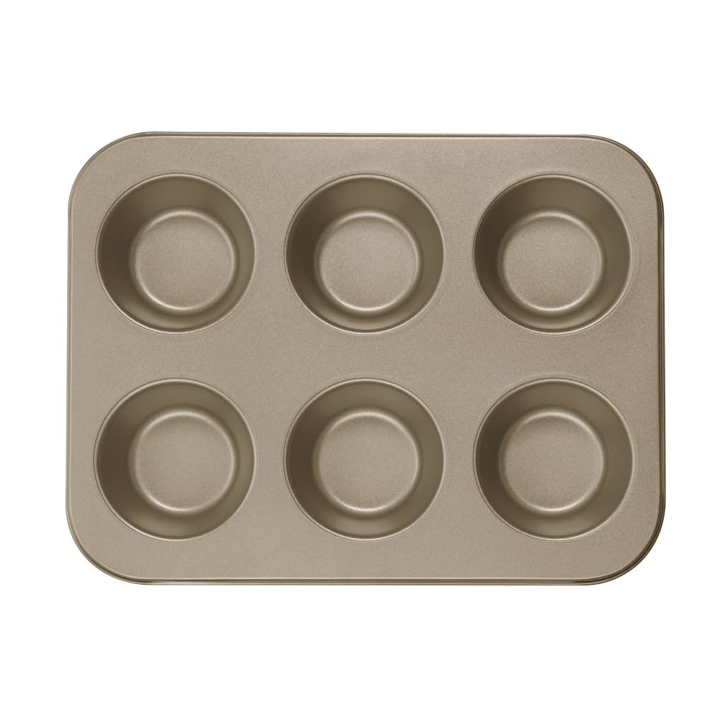 Cuisinart Chef's Classic Nonstick Bakeware 6-Cup Jumbo Muffin Pan, Champagne