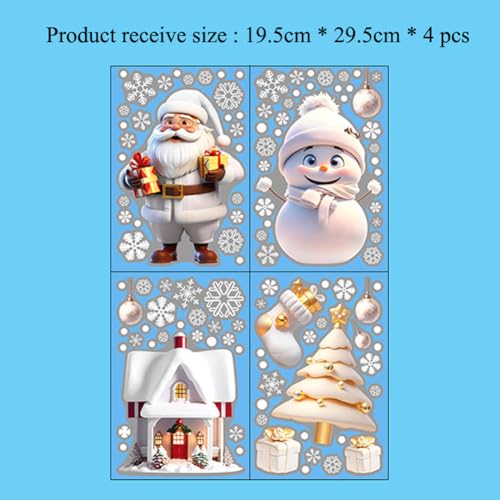Christmas Snowman Snowflake Santa Claus Wall Sticker New Year Glass Window Decoration Mural Room Home Decor Electrostatic Decals