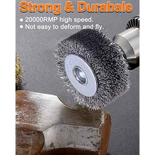10 Pack Wire Wheel Brush Wire Wheel Brush for Drill Attachment, Rocaris 2 Inch Heavy Duty Wire Brushes Removal Paint Rust & Corrosion, 0.0118" Carbon Steel Wire, 1/4in Shank, 20000RPM