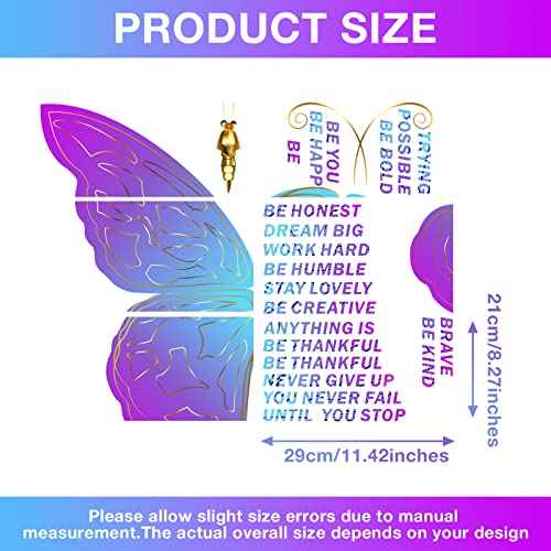 Epakh Butterfly Inspirational Quotes Wall Decals Vinyl Peel and Stick Wall Art Stickers Large Removable Motivational Positive Saying Decals for Women Nursery Bedroom Living Room Kitchen Office Home