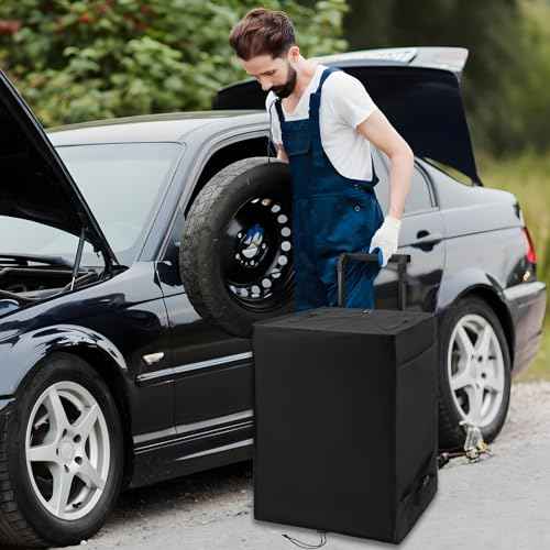 Rolling Tool Box Cover for Stackable Tool Box System with Wheels,Utility Storage 600D Waterproof Dustprood foldable Tool Chest Organizer Covers Accessories for Outdoor/Indoor Black,Cover Only