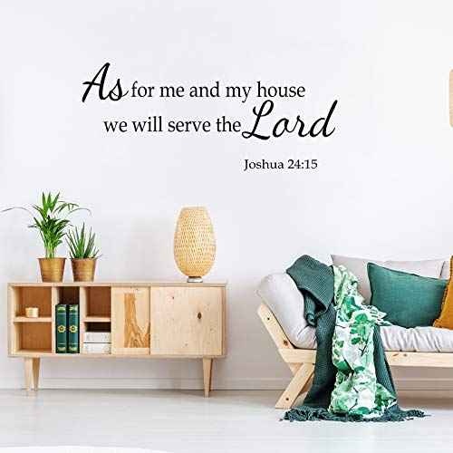 Zonon 2 Sheets Bible Verse Wall Decals Scripture Bible Quote Wall Decal As for Me and My House We Will Serve The Lord Inspirational Verses Stickers