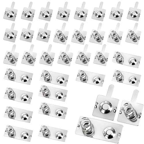 12 Pairs Battery Contacts AA Battery Springs Battery Negative to Positive Conversion Spring Contact Plated Battery Spring Contact Plate Replacement for Remote Control Battery Charger