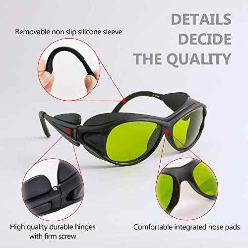 180-420 &740-1100nm Laser Safety Glassess 808nm Laser Engraving Protective Goggles,980nm, 1064nm Industrial Laser Protective Glasses,Professional OD6+ YAG,Semi-Conductor, Fiber Laser Safety Glassess