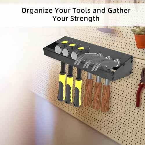 Metal Hammer Holder, Hand Tool Organizer Wall Mount Storage Rack Organizer for Workshop, Shed, Garage (Hammer Holder)