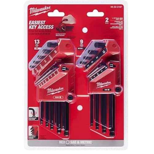 Milwaukee Electric - 22-Key Ball END L-Key Set - SAE/Metric
