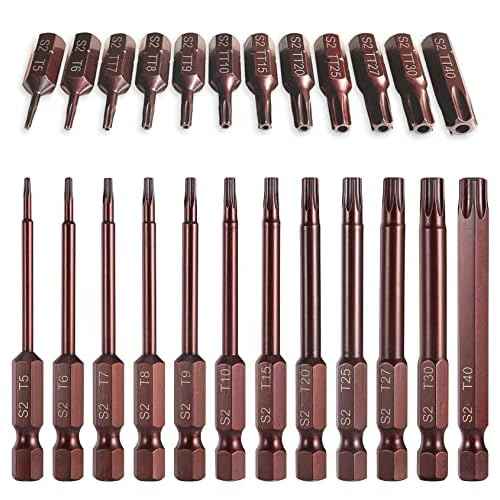 Torx Bits Set, PTSLKHN 24PCS Security Torx Bit Set, High Hardness S2 Alloy Steel, Magnetic, Anti-rust