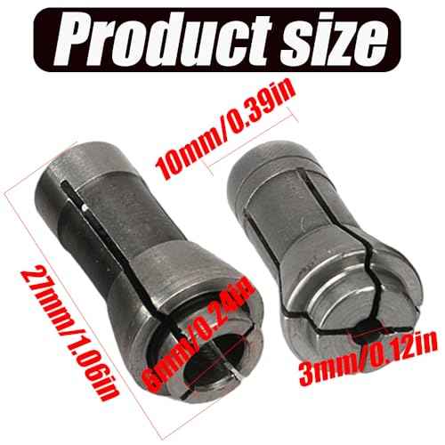 6 Pack Die Grinder Collet, Grinding Machine Clamping Collet Adapter 1/4" and 1/8" Arbors Shanks, 3 Pack 3mm and 3 Pack 6mm Grinding Machine Clamp