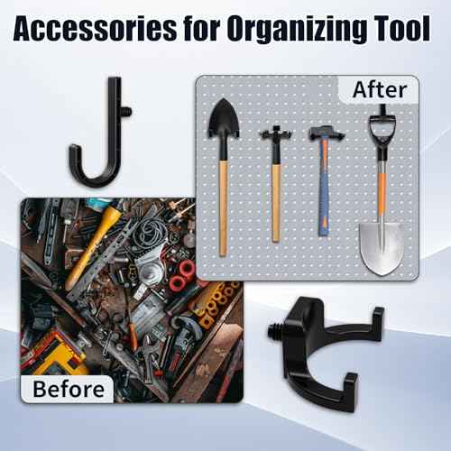 6 Pcs ABS Storage Shed Tool Hooks, Compatible with Suncast and Craftsman, Include J-Shape, U-Shape, Durable Tool Hangers for Garden & Shed Organization (Pack of 6)