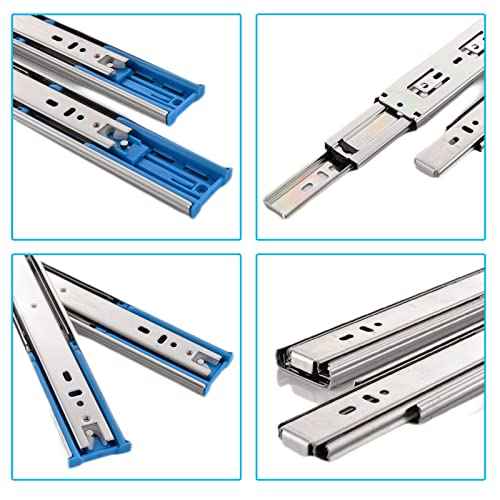 VAPSINT 6 Pairs 16 Inch Soft Close Drawer Slides Ball Bearing Full Extension Side Mount Dresser Drawer Slides, 110LB Capacity Heavy Duty 3 Flods Drawer Runners for Cabinet