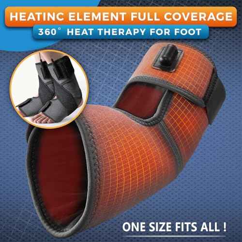 sticro 1 Pair Ankle Heating Pad for Feet Achilles Tendonitis Relief, Heated Ankle Brace Foot Heating Pad Wrap for Sprained Ankle, Arthritis Foot Heel Pain Relief (Gray)