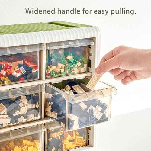 Small Storage Bins With 6 Drawers, Cyan