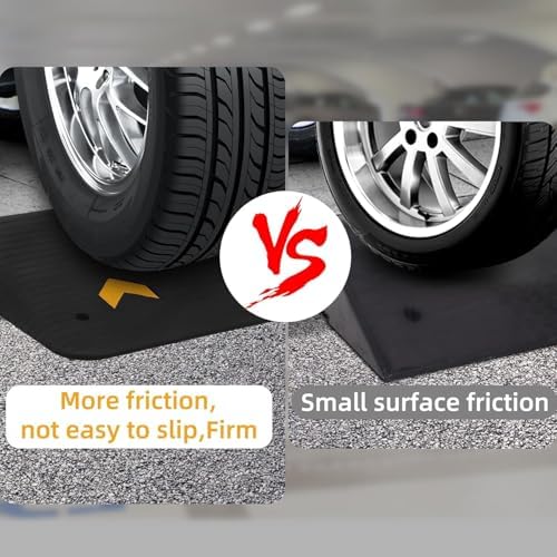 4" Rise Rubber Threshold Ramp for Doorways - 33,000 LBS Capacity Wheelchair Ramp, Non-Slip Surface, Portable Driveway Curb Ramps for Home Entry