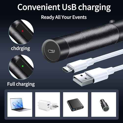 Red Laser Pointer, USB Rechargeable, High-Power Adjustable Beam Laser Pointer, Ideal for Presentations, Teaching, Outdoor Use, and Pet Laser Toys