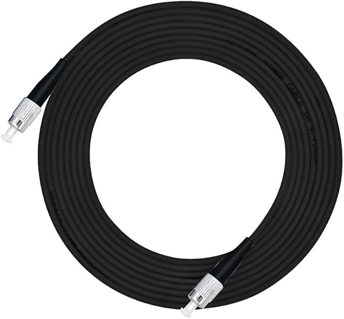 Jeirdus 3M FC to FC Outdoor Armored Simplex 9/125 SM Fiber Optic Cable Jumper Optical Patch Cord 3Meters 10ft Singlemode