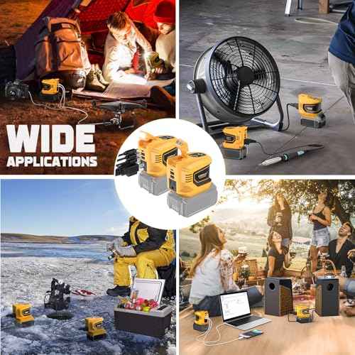 2 Packs Power Inverter Compatible With Dewalt 20V, LIVOWALNY Real 200W Battery Inverter 20V to 110V Power Adapter Charger Adapter Power Station Power Supply 2 USB & 1 Type-C & 1 AC Outlet (No Battery)