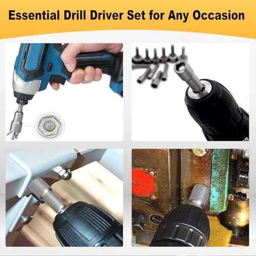 Auniwaig Magnetic Nut Setter Driver Drill Bit Set 1/4" Hex Shank to 1/4" Hex Socket Power Nut Driver Bits, 65mm Long, 10pcs