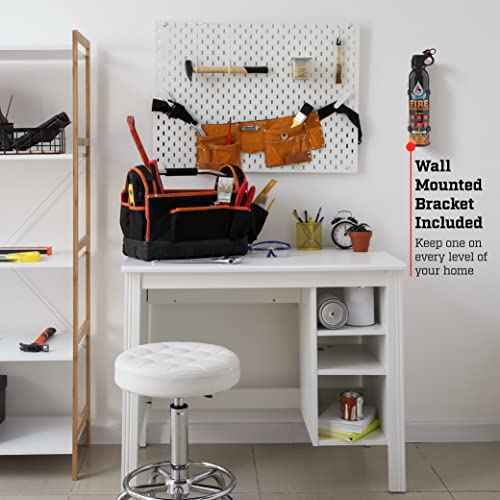 A+ Safety Portable Fire Extinguisher | 6-in-1 Small Fire Extinguisher for Home, Garage, Kitchen, Car | For Electric, Textile and Grease Fires | Non-Toxic, Easy Clean | Wall Mount Incl (2PK)
