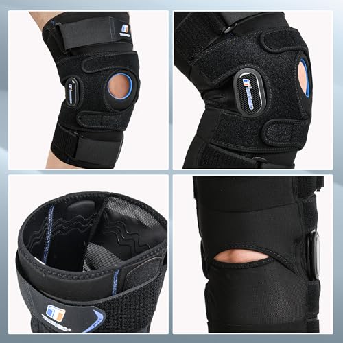 Hinged Knee Brace, Knee Braces for Knee Pain with Dual Metal Side Stabilizers and GEL Patella, Knee Support for Relieve ACL, MCL, Meniscus Tear, Arthritis, Tendon Pain, Knee Brace for Men and Women
