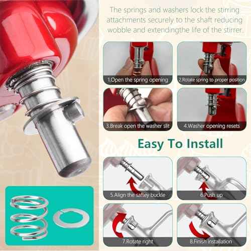 Stainless Steel Replacement Accessories Kit for Kitchen Aid 6QT Bowl Lift Stand Mixer, Includes Flat Beater Paddle, 6 Wire Whisk, Dough Hook, Fits for KP26, KL26, KB26, KSM60