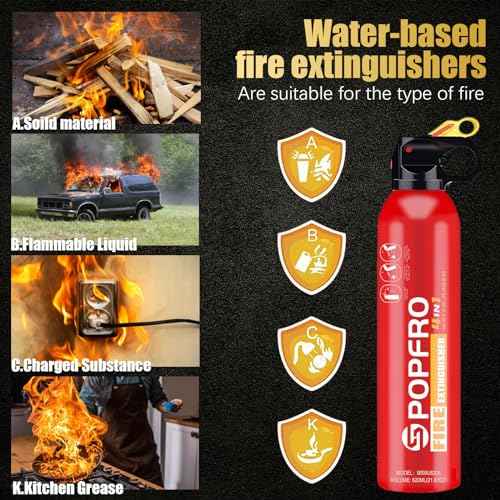 Portable Fire Extinguisher | 4-in-1 Small Fire Extinguisher for Home, Garage, Kitchen, Car | For Electric, Textile and Grease Fires | Non-Toxic, Easy Clean | Wall Mount Incl (4 pack)
