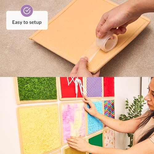 Sensory Wall Panel for Kids | Textured Tiles Sensory | Sensory Wall for Play & Learning | Sensory Mats for Toddlers & Classrooms | Interactive Texture Panels | Sensory Wall 8 Pack