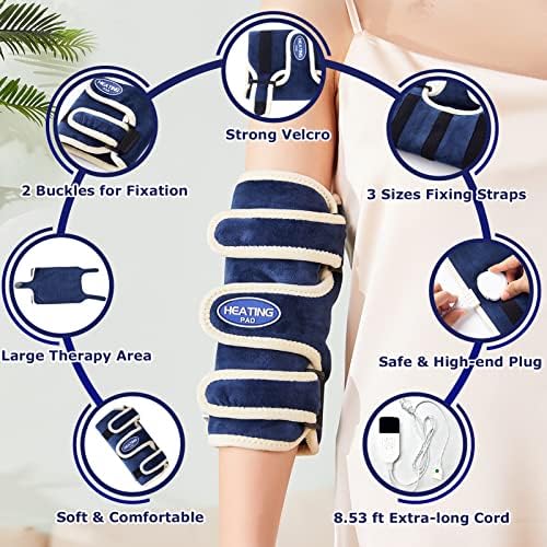 CAMECO Heated Elbow Wrap for Pain Relief, Electric Arm Heating Pad for Tendonitis, Tennis Elbow & Arthritis, Dry Heat Therapy Brace, Auto Shut Off & 86℉-158℉ Adjustable for Leg, Knee, Men & Women