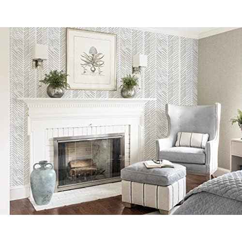 Guvana Striped Peel and Stick Wallpaper Beige White Wallpaper Striped Contact Paper 118" £ø17.7 Neutral Self Adhesive Removable Line Contact Paper for Bathroom Livingroom Covering