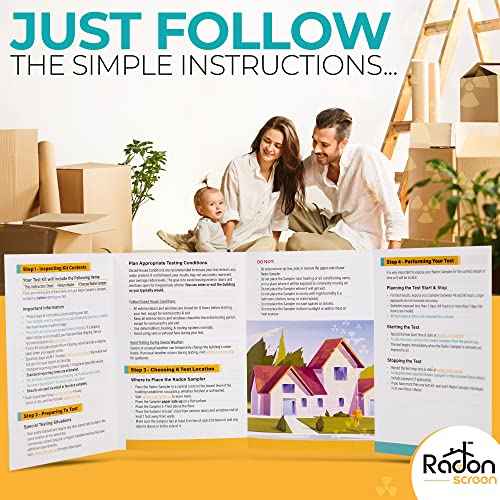 RadonScreen Radon Detector for Home Test Kit, EPA-Approved Radon Gas Detector NRPP-Certified LAB Analysis for Household Air Quality, Quick Turnaround Time, Easy to Use, Lab Fees Included