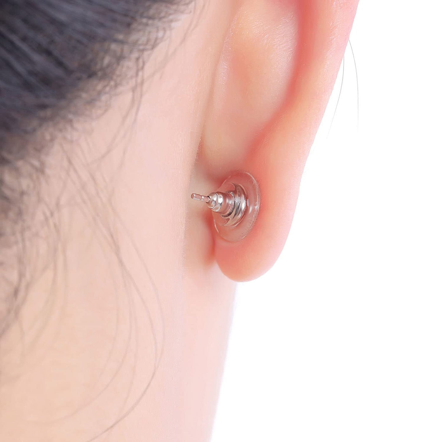 Catinee 3 Pairs Earring Backs - 925 Sterling Silver Replacements, Adjustable Hypoallergenic Locking Earring Backs Fit 0.028-0.039inch Post (Silver & Gold)