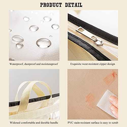 fazhongfa 6PCS Dust Bags for Handbags Clear Purse Storage Organizer Non-Woven Hanging Bag Closet with Zipper and Handle (XL Cream Color)