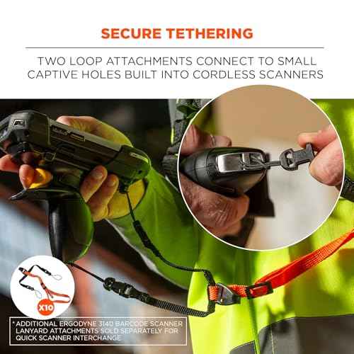 Ergodyne Squids 3142 Padded Shoulder Barcode Scanner Harness with Attachment Lanyard for Mobile Computers