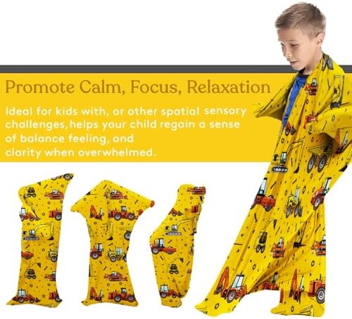Sensory Sock Body Sock,Medium,6-9 Years, Yellow Factory Car Full Body Sock Provides Deep Pressure Input Sensory Toys for Autistic Children Perfect for Children with Sensory Processing Disorde