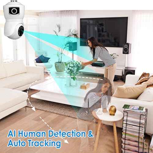 Light Bulb Security Cameras Wireless, 2.4GHz WiFi Light Socket Cam, E27 360¡Æ Light Socket Camera for Home Security, Night Vision, 2-Way Talk, Siren Alarm, Motion Detection