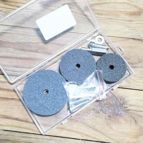 ?????????????? 3 Pcs Mounted Stone Grinding Wheels with 1/4-Inch Shank 40mm/50mm/60mm Diameter Abrasive Stone Grinding Wheels for Drill, Grinder, Rotary Tools