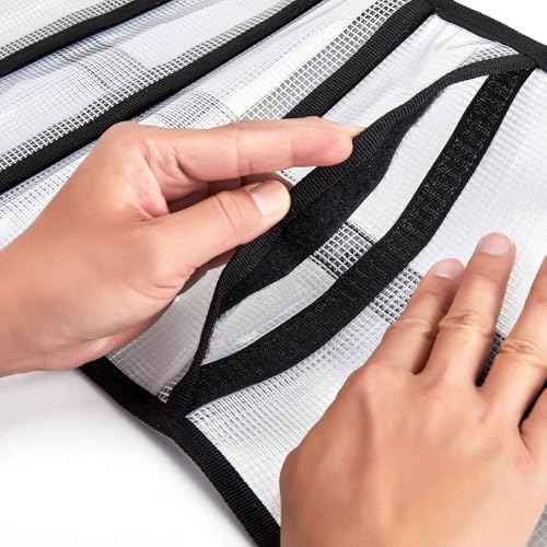 Small Roll Up Storage Bag, 6 Pockets Roll Up Tool Kit, Suitable for Mechanics, Kitchen Storage, Art Sketching, Travelling, Potter's Tools, Office Objects, Transparent and Visible, Space-saving 4 Pack