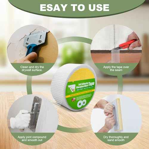 Drywall Joint Tape, Fiberglass Mesh Self-Adhesive Tape for Drywall Repair, 2" x 100 FT Drywall Joint Tape for Sheetrock Crack and Seam Patch Repair