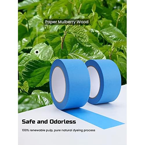 Lichamp Blue Painters Tape, 1 Pack 1.9 inch by 55 Yards Paper Tape, Blue Tapes for Crafts Arts