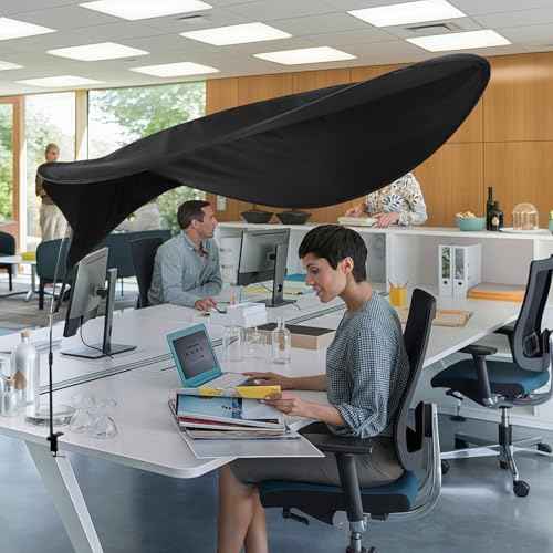 Adjustable Office Cubicle Desk Shade ?Blocks Light and Visual Distractions,70" Extra-Large Portable Shade for Office Cubicles and Desks